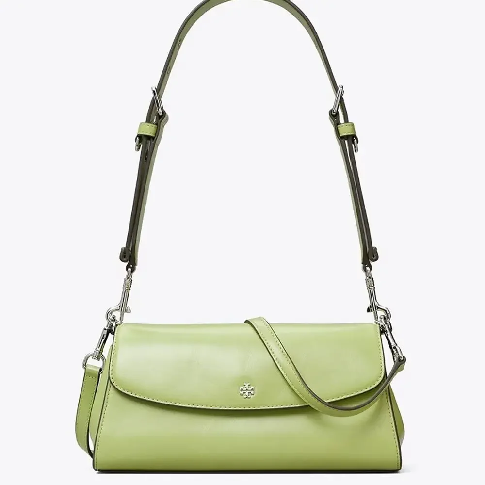 Tory Burch Rory Glazed Flap Shoulder Bag 177319 $625 Frond